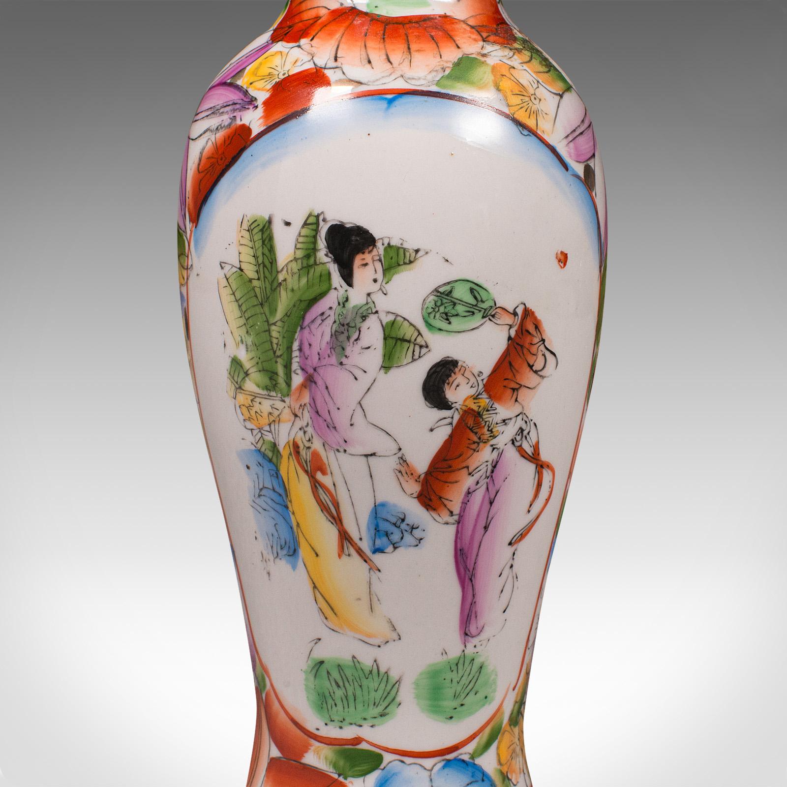 Small Vintage Decorative Posy Vase, Japanese, Hand Painted, Flower Pot, Art Deco For Sale 2