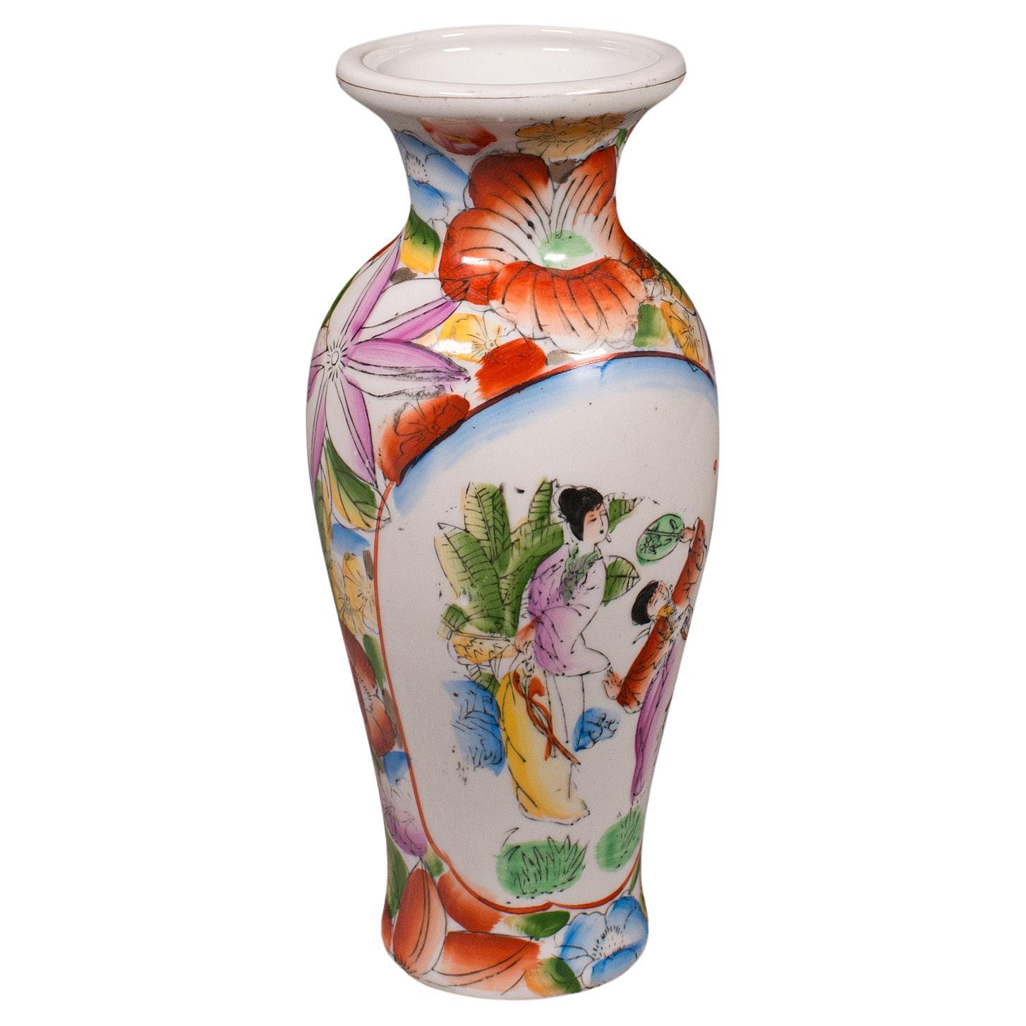 Small Vintage Decorative Posy Vase, Japanese, Hand Painted, Flower Pot, Art Deco For Sale
