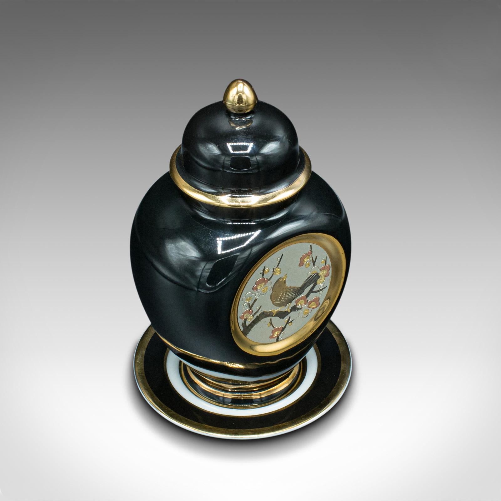 Small Vintage Decorative Spice Jar, Japanese, Ceramic, Baluster Urn, Coaster For Sale 1