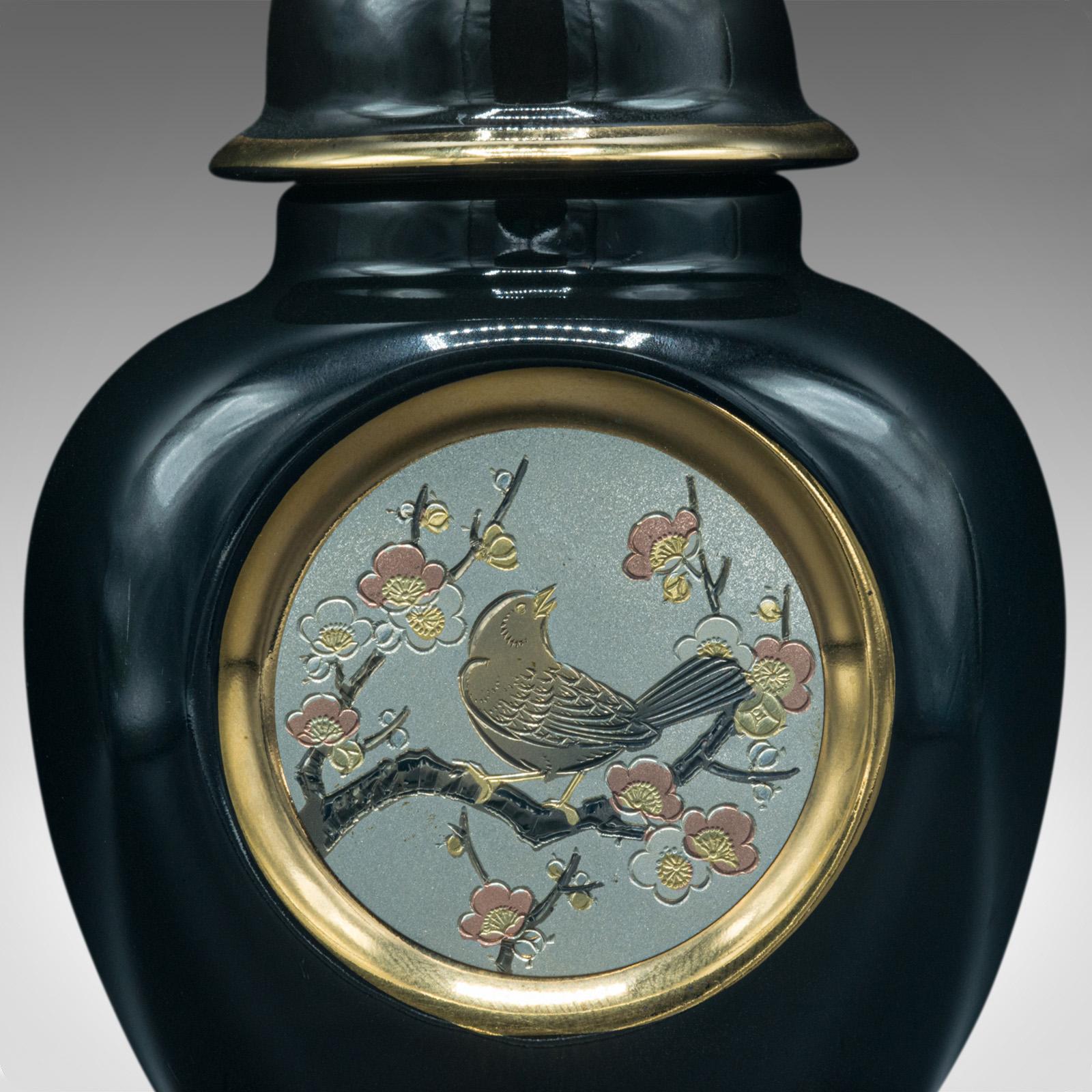 Small Vintage Decorative Spice Jar, Japanese, Ceramic, Baluster Urn, Coaster For Sale 4