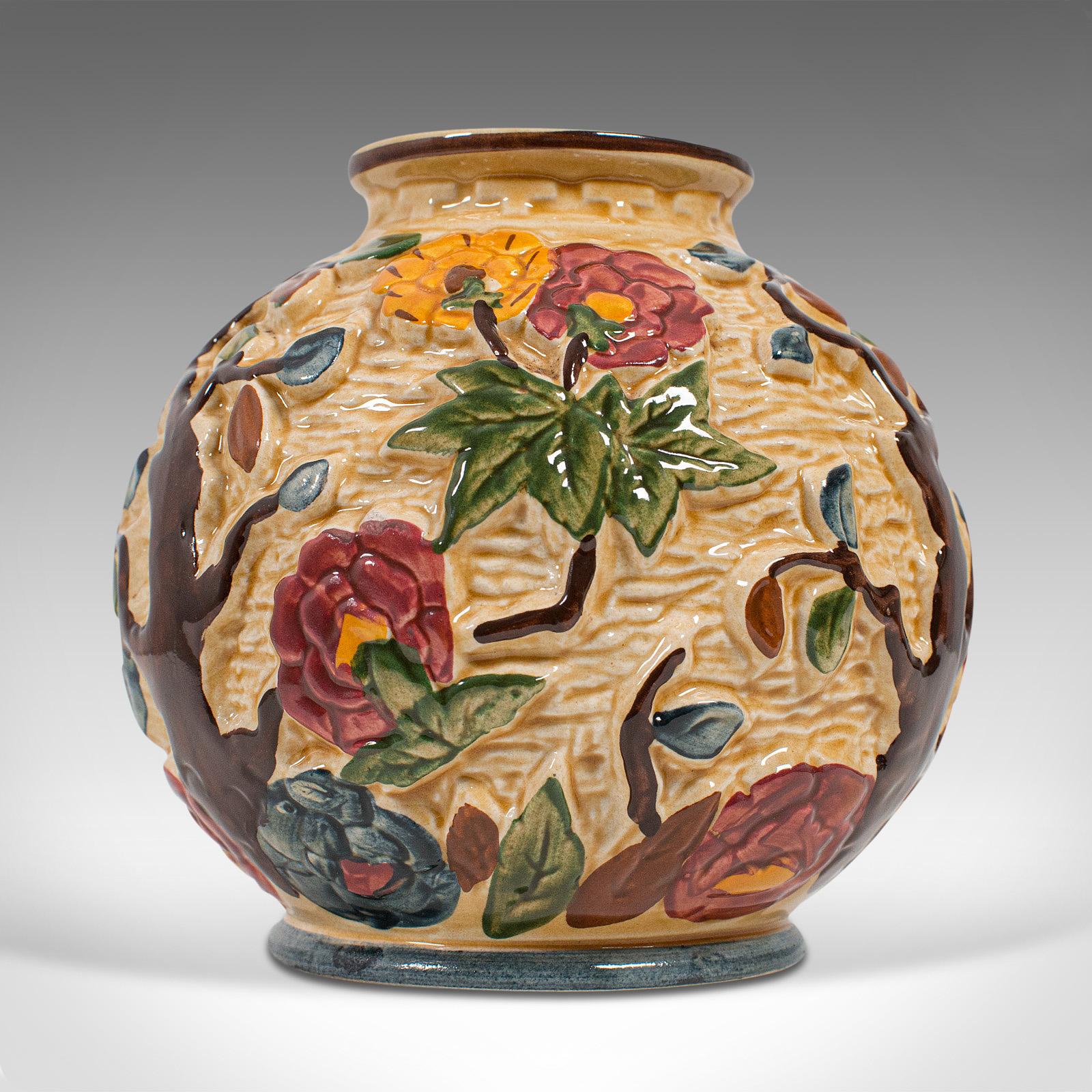Small Vintage Decorative Vase, English, Ceramic, Baluster Urn, Indian Tree, 1950 For Sale 3