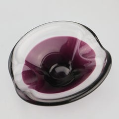 Small vintage deep purple heavy glass bowl from Bayel, France, late 20 century.