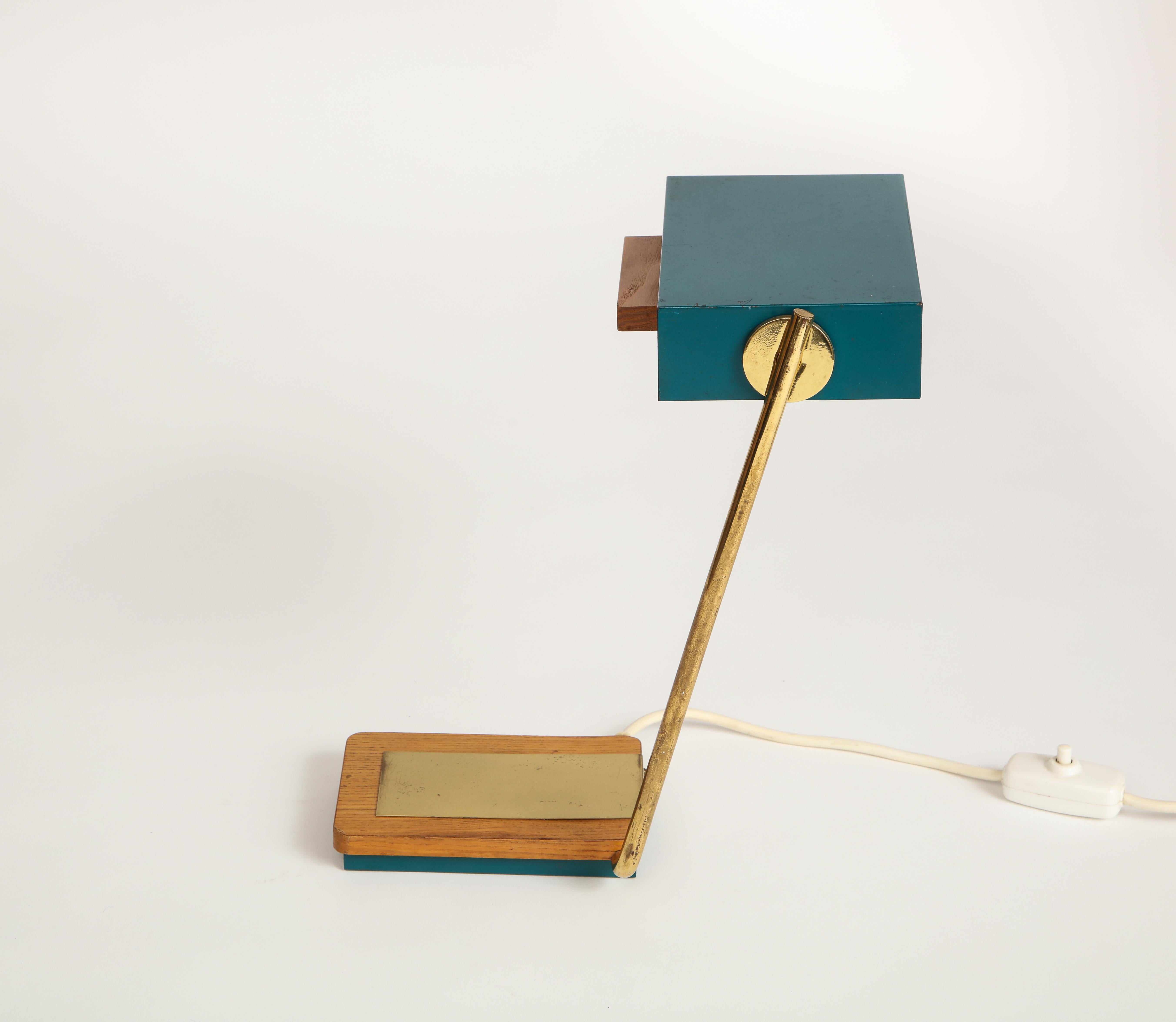 Small Vintage Desk Lamp with Green Metal Shade 4