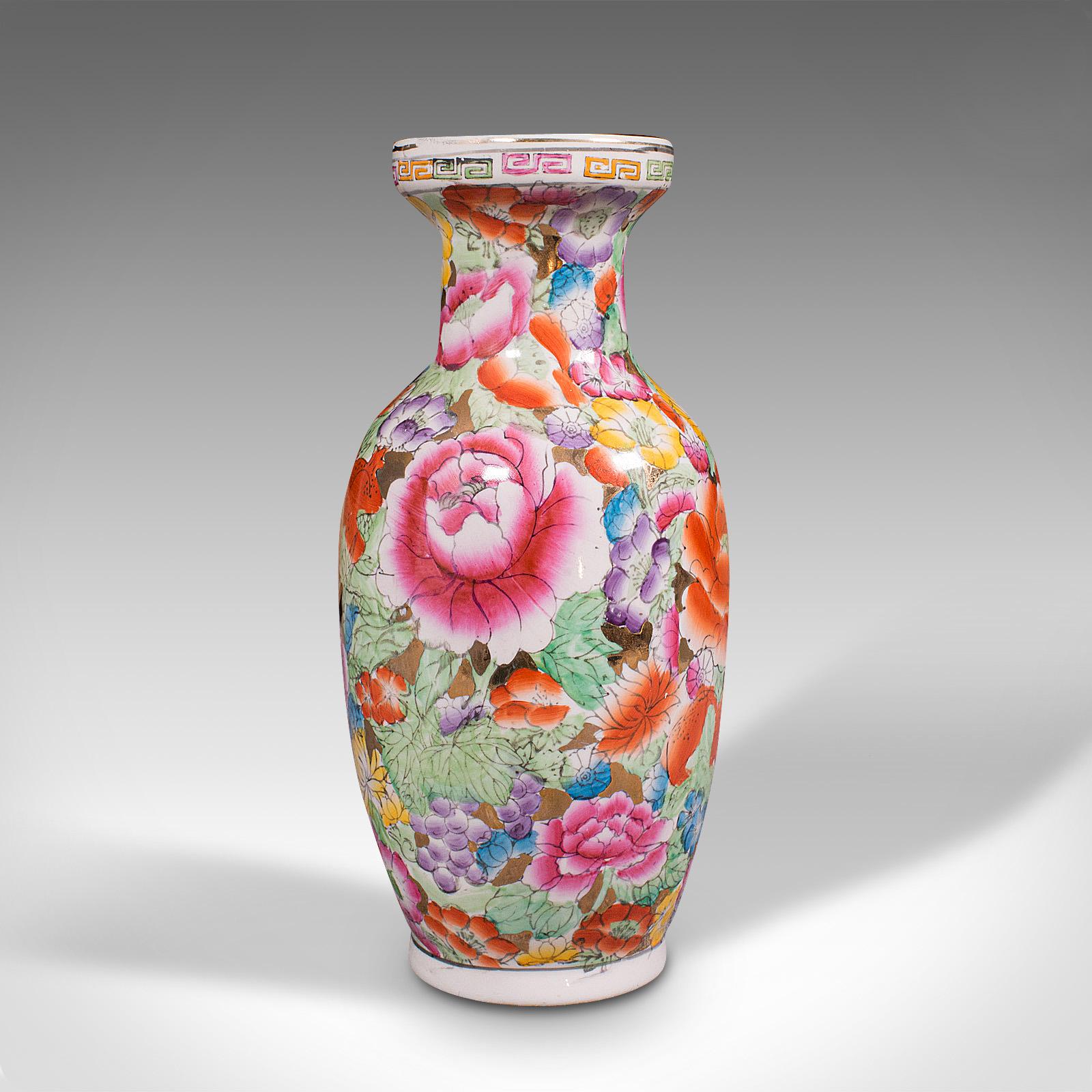 Ceramic Small Vintage Display Vase, Chinese, Posy, Baluster Urn, Mid 20th Century, 1950