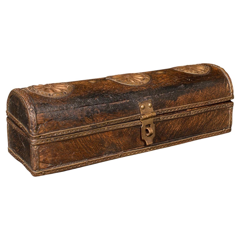Small Vintage Dome Topped Box, Indian, Desk Tidy, Pen Case, Art Deco