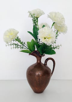 Small Vintage Embossed Copper Pitcher Vase by Egidio Casagrande, Italy