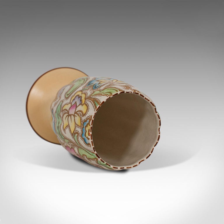 Small Vintage Flower Vase, English, Ceramic, Goblet Urn, Art Deco