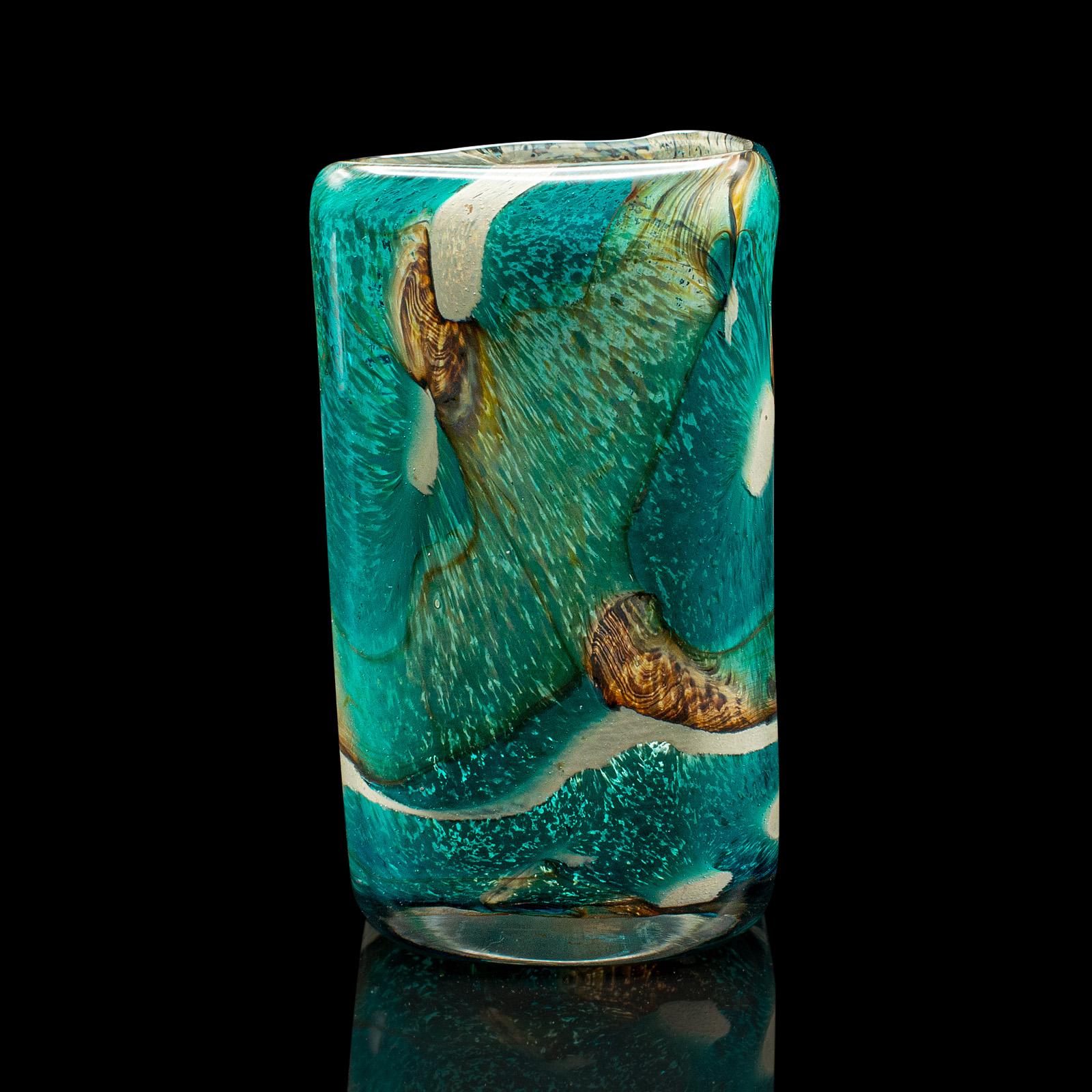 Mid-Century Modern Petit vase à fleurs maltais, verre d'art, manches à fleurs, porte-théière en vente
