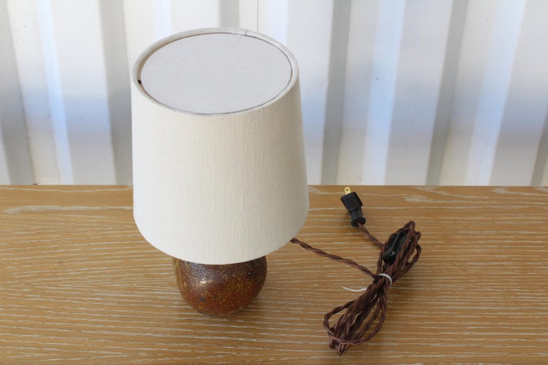 Small Vintage French Ceramic Table Lamp, 1960s For Sale 9