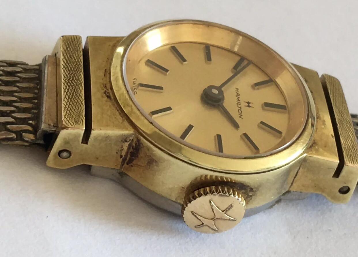 Small Vintage Hamilton Gold-Plated Ladies Wristwatch 4