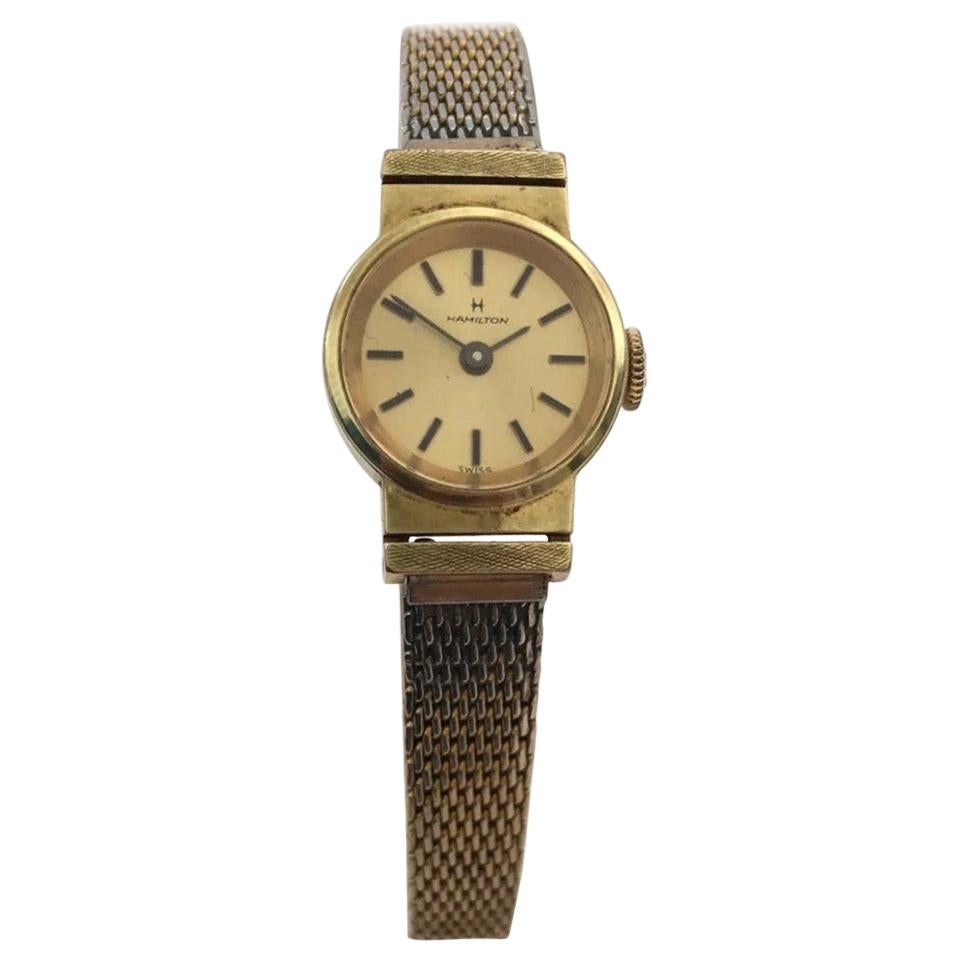 Small Vintage Hamilton Gold-Plated Ladies Wristwatch