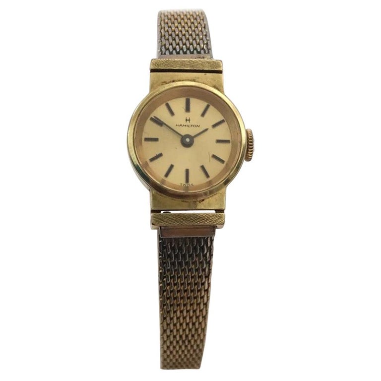 Small Vintage Hamilton Gold-Plated Ladies Wristwatch at 1stDibs