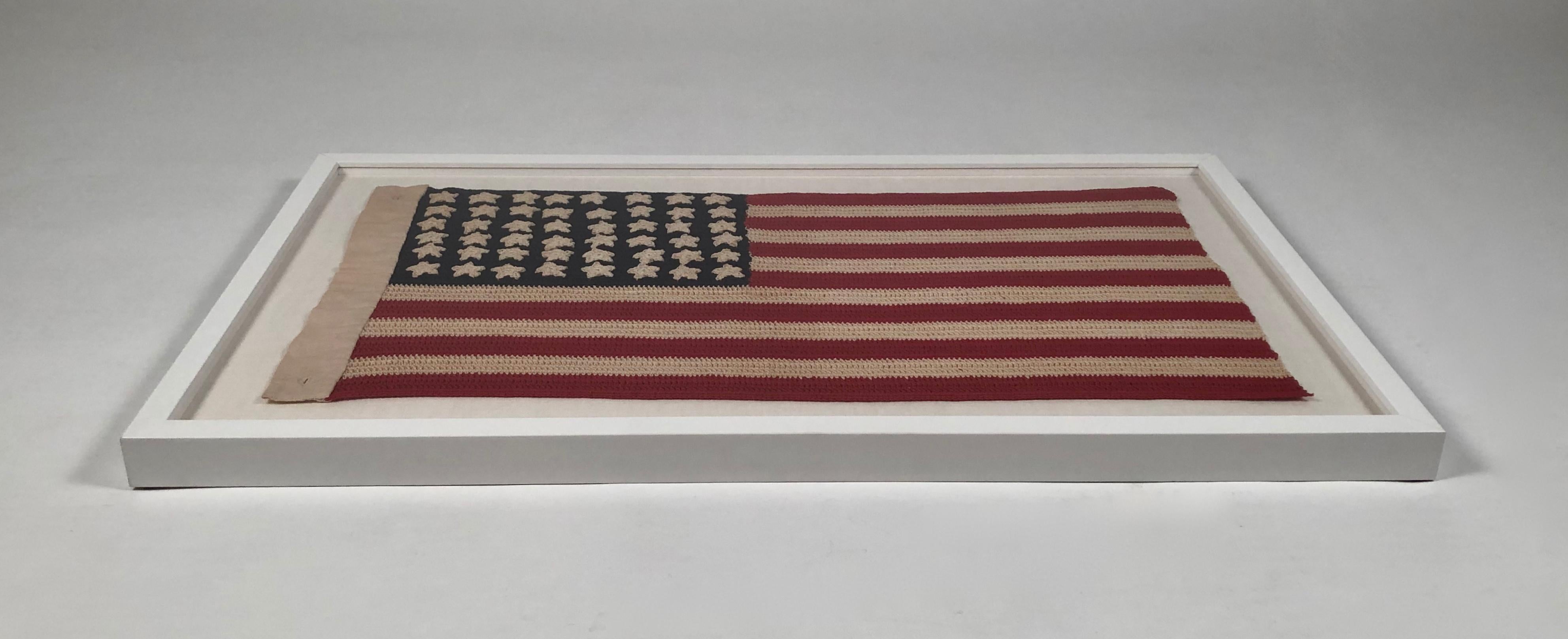 Vintage Hand Crocheted American Flag 1