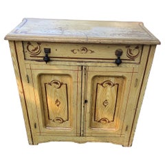 Small Vintage Hand Painted Amish Country Cabinet
