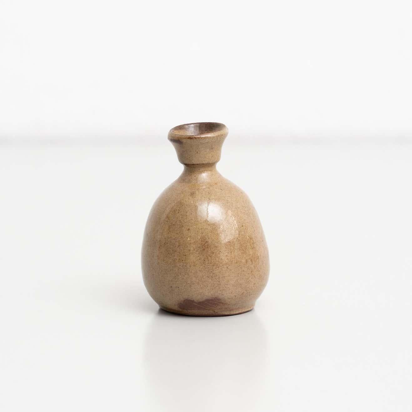 Rustic Small Vintage Hand-Painted Ceramic Vase – Spain, Circa 1950 For Sale