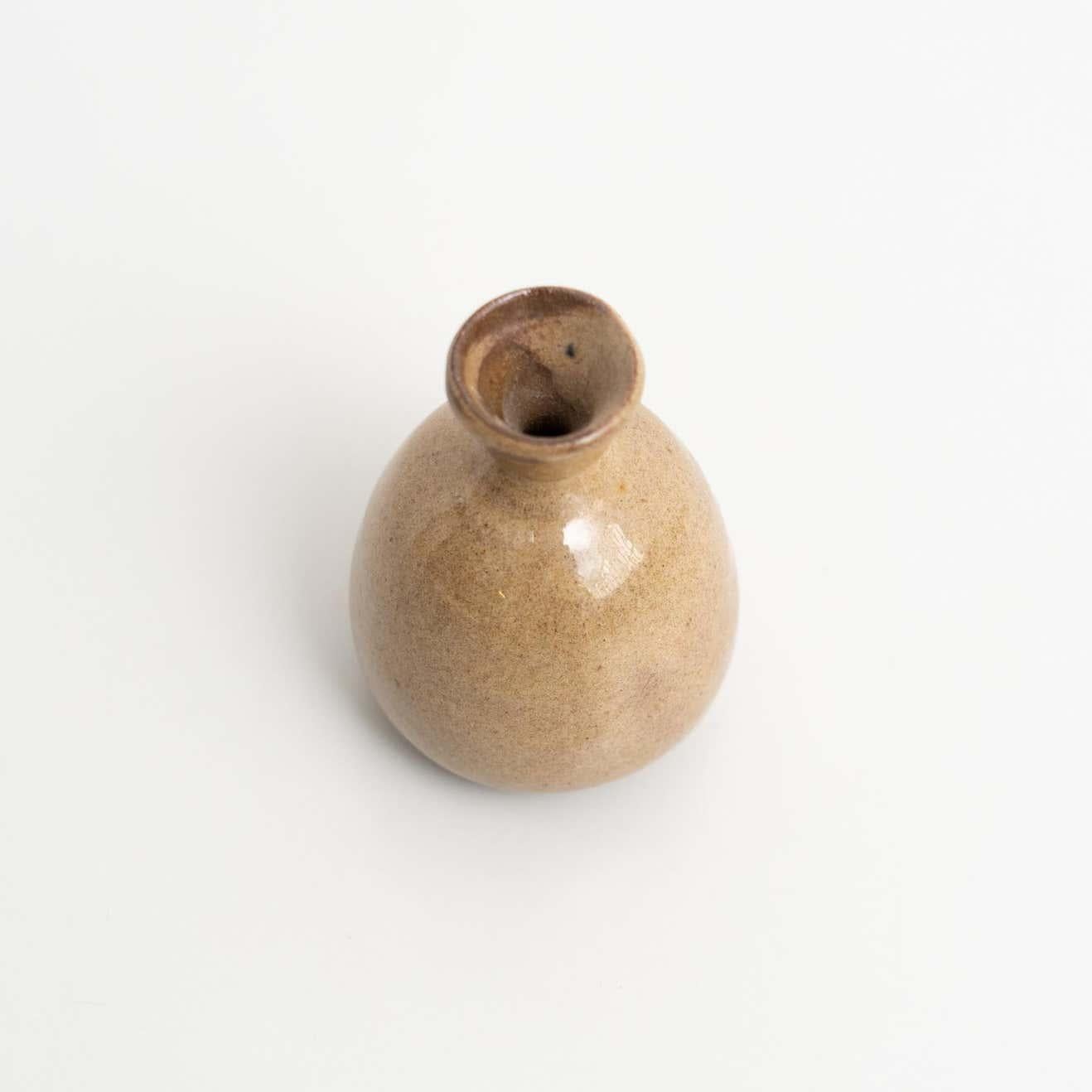 Mid-20th Century Small Vintage Hand-Painted Ceramic Vase – Spain, Circa 1950 For Sale