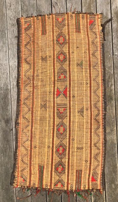 Vintage Tuareg Reed Mat - Handwoven African Tribal Rug from Sahara Desert