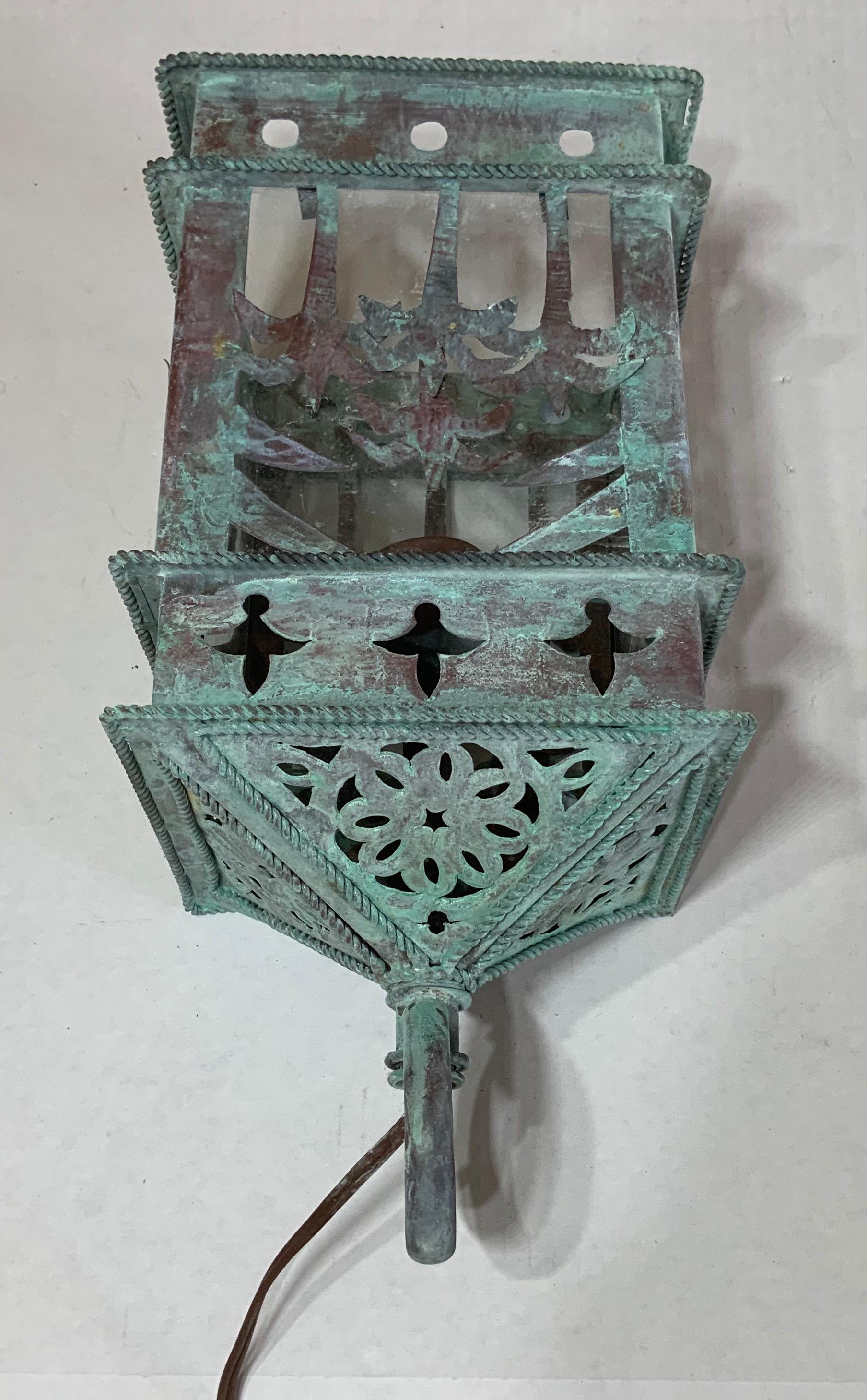 Small Vintage Hanging Copper Lantern 2