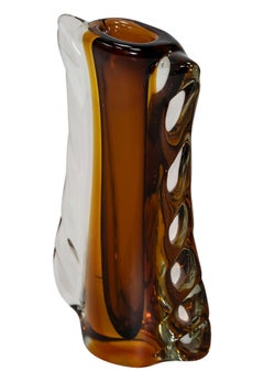 Pequeño jarrón vintage italiano de cristal de Murano Glass Sommerso, hecho a mano