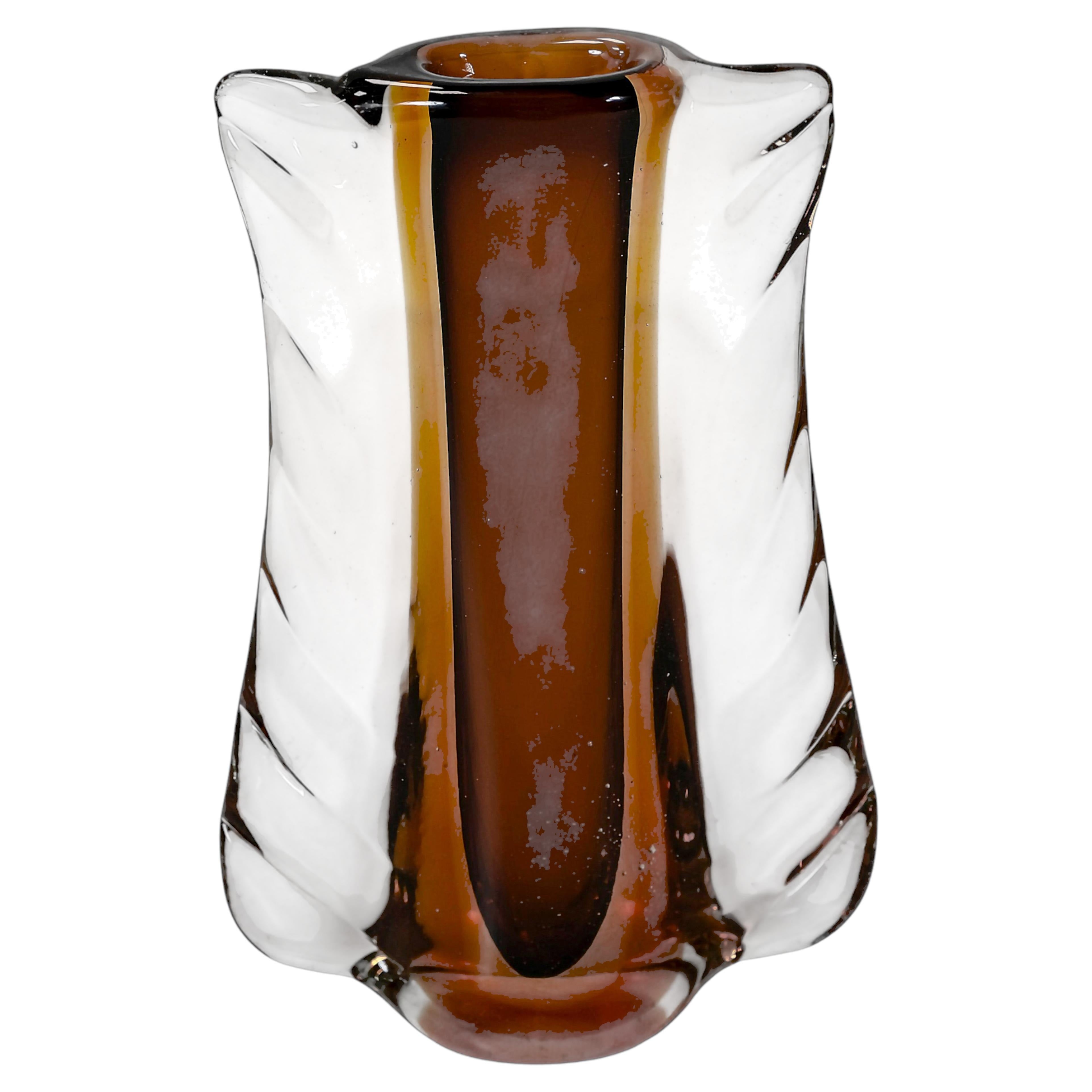 Small Vintage Italian Handmade Sommerso Murano Glass Vase