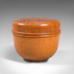 Small Vintage Lidded Treen, Japanese, Mahogany, Spice, Jewellery Box, Circa 1950