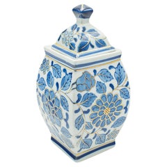 Small Vintage Lidded Urn, Chinese, Hand Painted Ceramic, Spice Jar, Ginger Pot