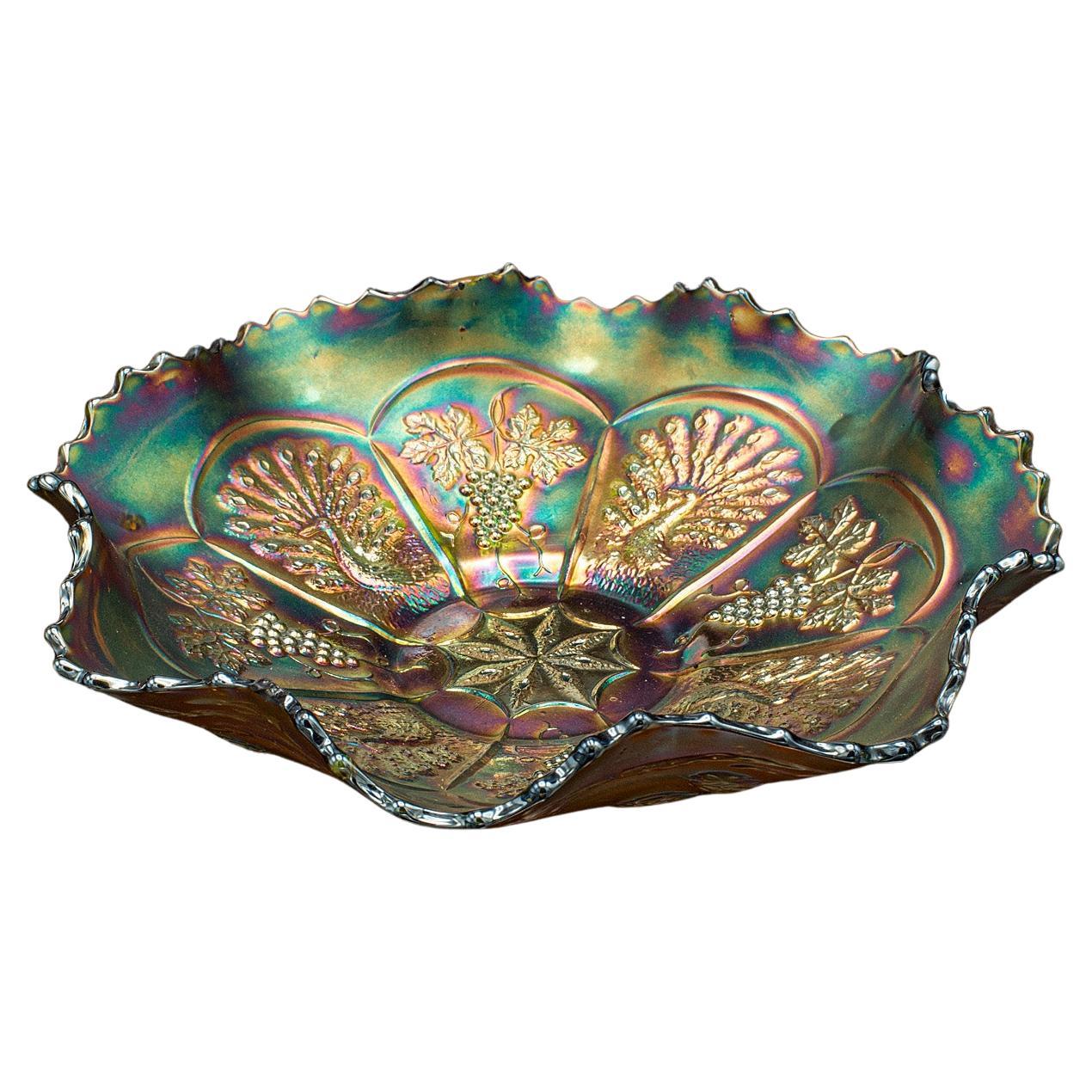 Small Vintage Lustre Dish, Continental, Art Glass, Decorative Fruit Bowl, C.1970