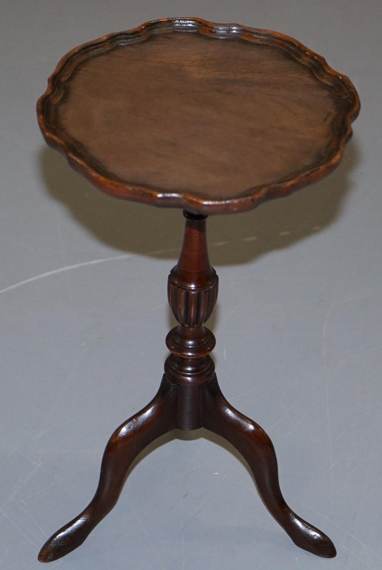 Small Vintage Mahogany Tripod Lamp Side End Wine Table ...
