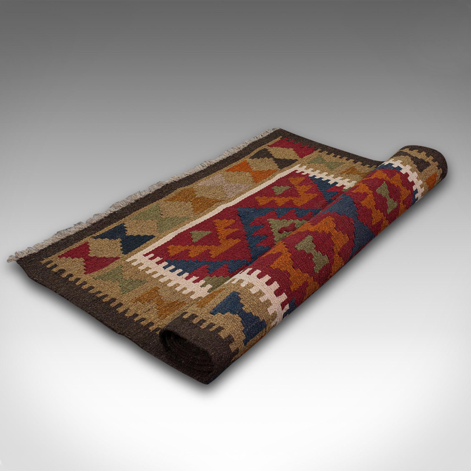 Small Vintage Maimana Kilim Carpet, Middle Eastern, Prayer Mat, Rug, Circa 1970 For Sale 7