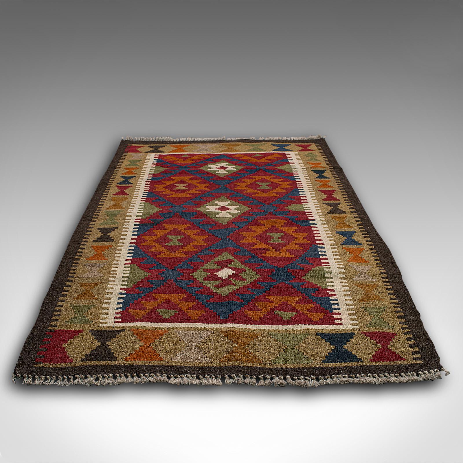 Textile Small Vintage Maimana Kilim Carpet, Middle Eastern, Prayer Mat, Rug, Circa 1970 For Sale