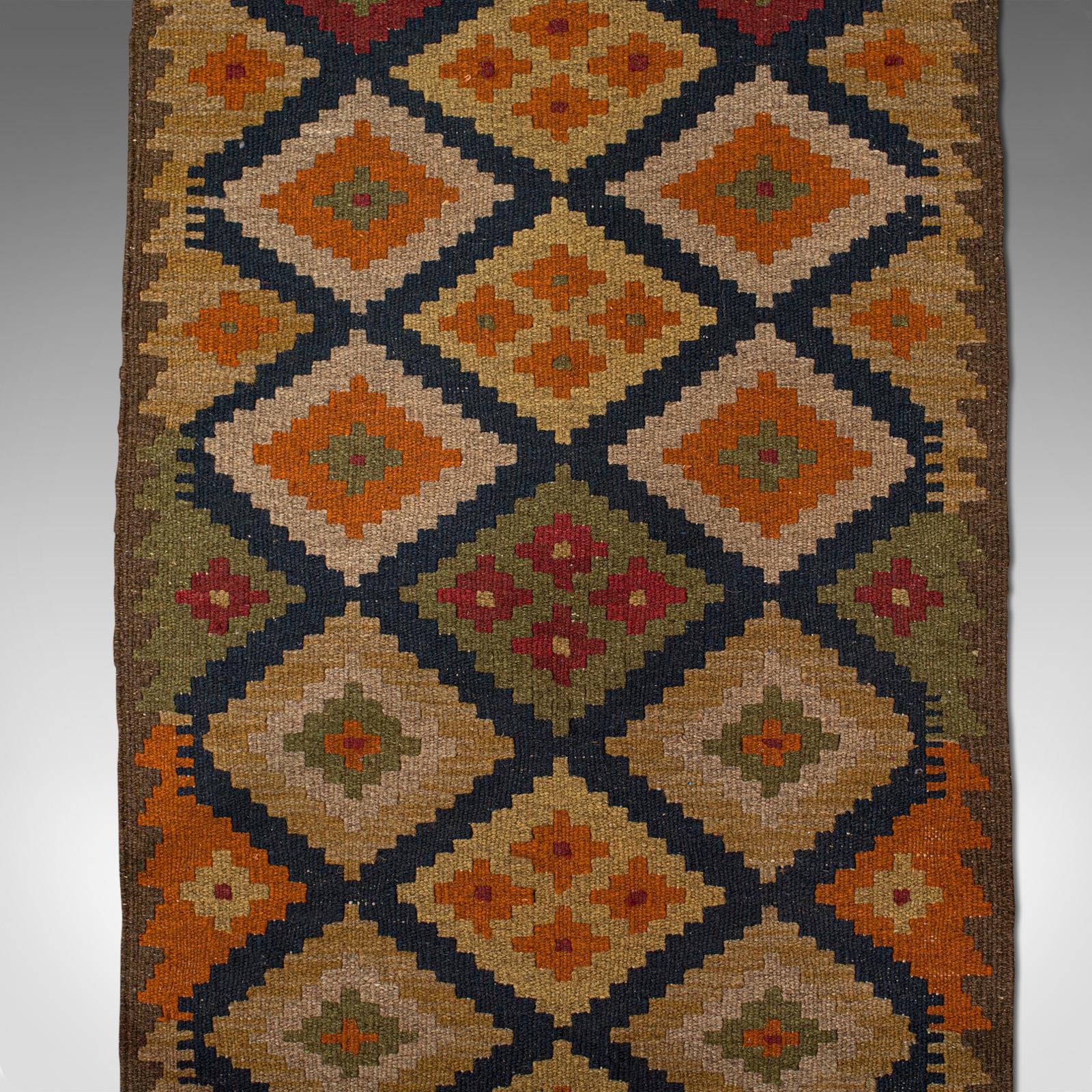 Small Vintage Maimana Kilim Rug, Middle Eastern, Woven, Prayer Mat, Circa 1960 For Sale 5