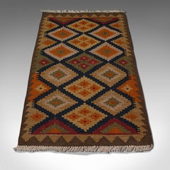 Small Vintage Maimana Kilim Rug, Middle Eastern, Woven, Prayer Mat, Circa 1960