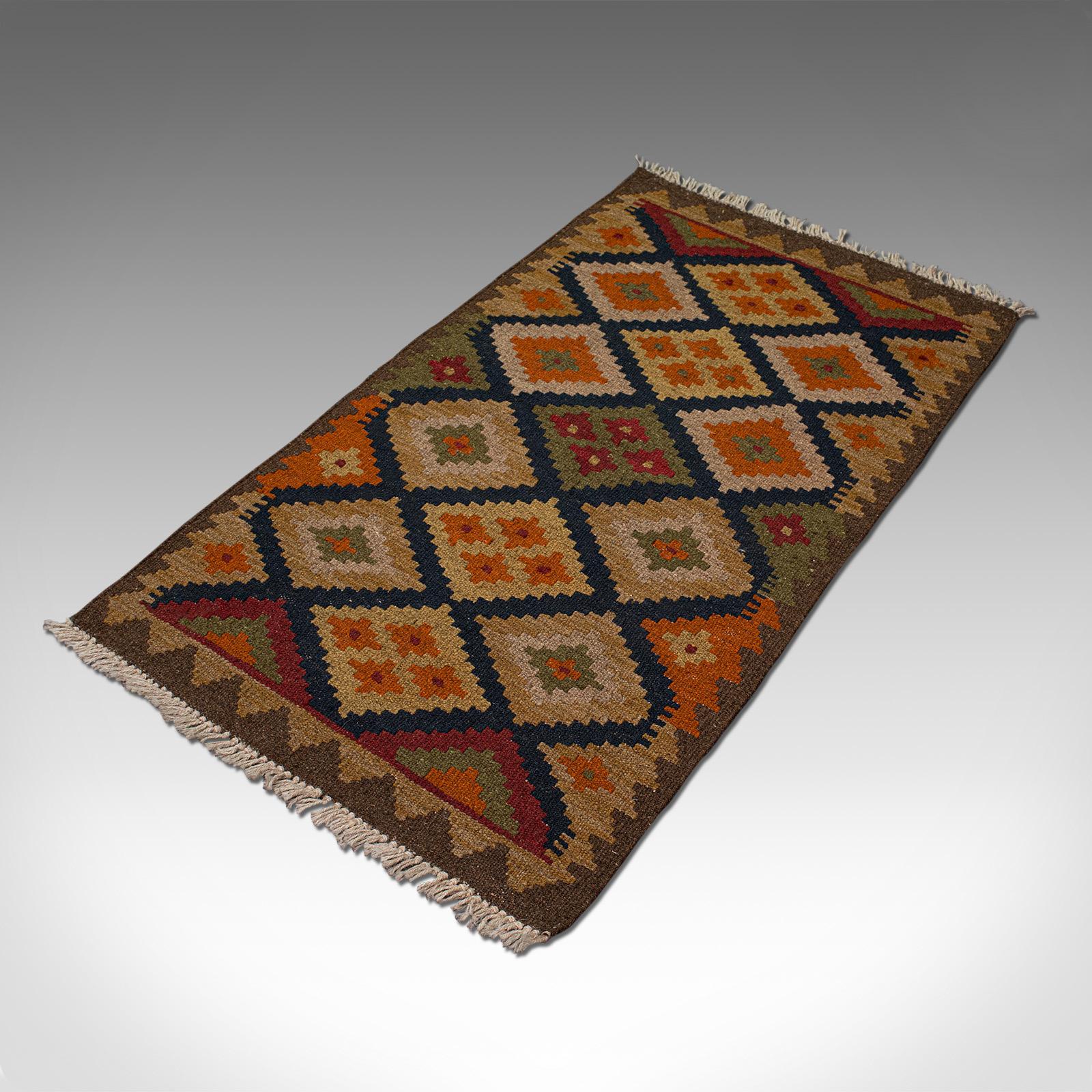 Small Vintage Maimana Kilim Rug, Middle Eastern, Woven, Prayer Mat, Circa 1960 In Good Condition For Sale In Hele, Devon, GB