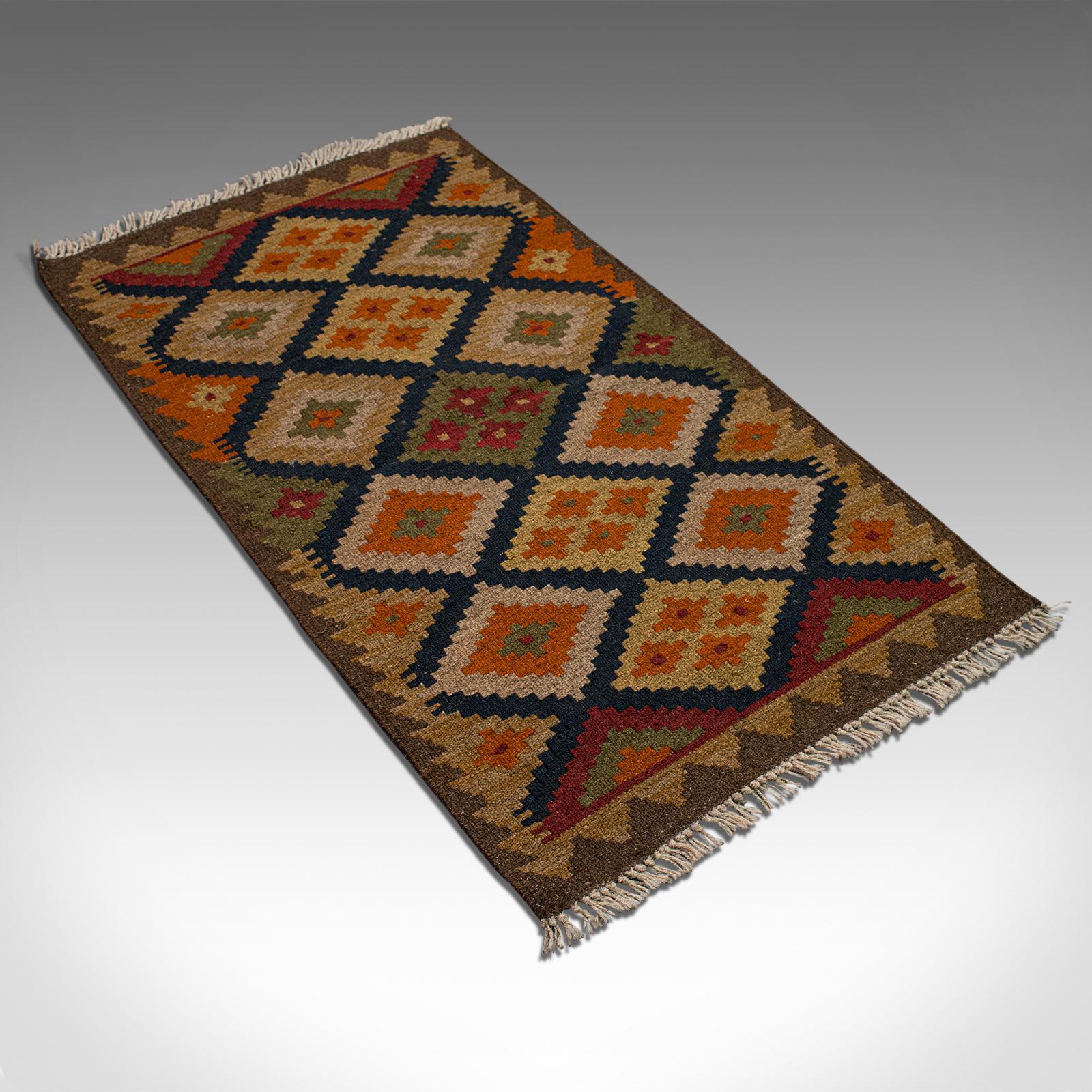 20th Century Small Vintage Maimana Kilim Rug, Middle Eastern, Woven, Prayer Mat, Circa 1960 For Sale