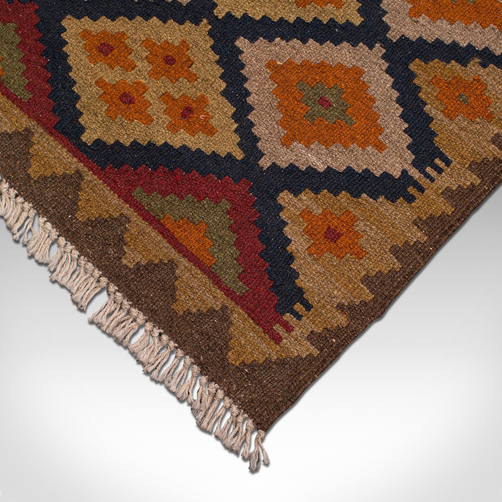 Small Vintage Maimana Kilim Rug, Middle Eastern, Woven, Prayer Mat, Circa 1960 For Sale 4