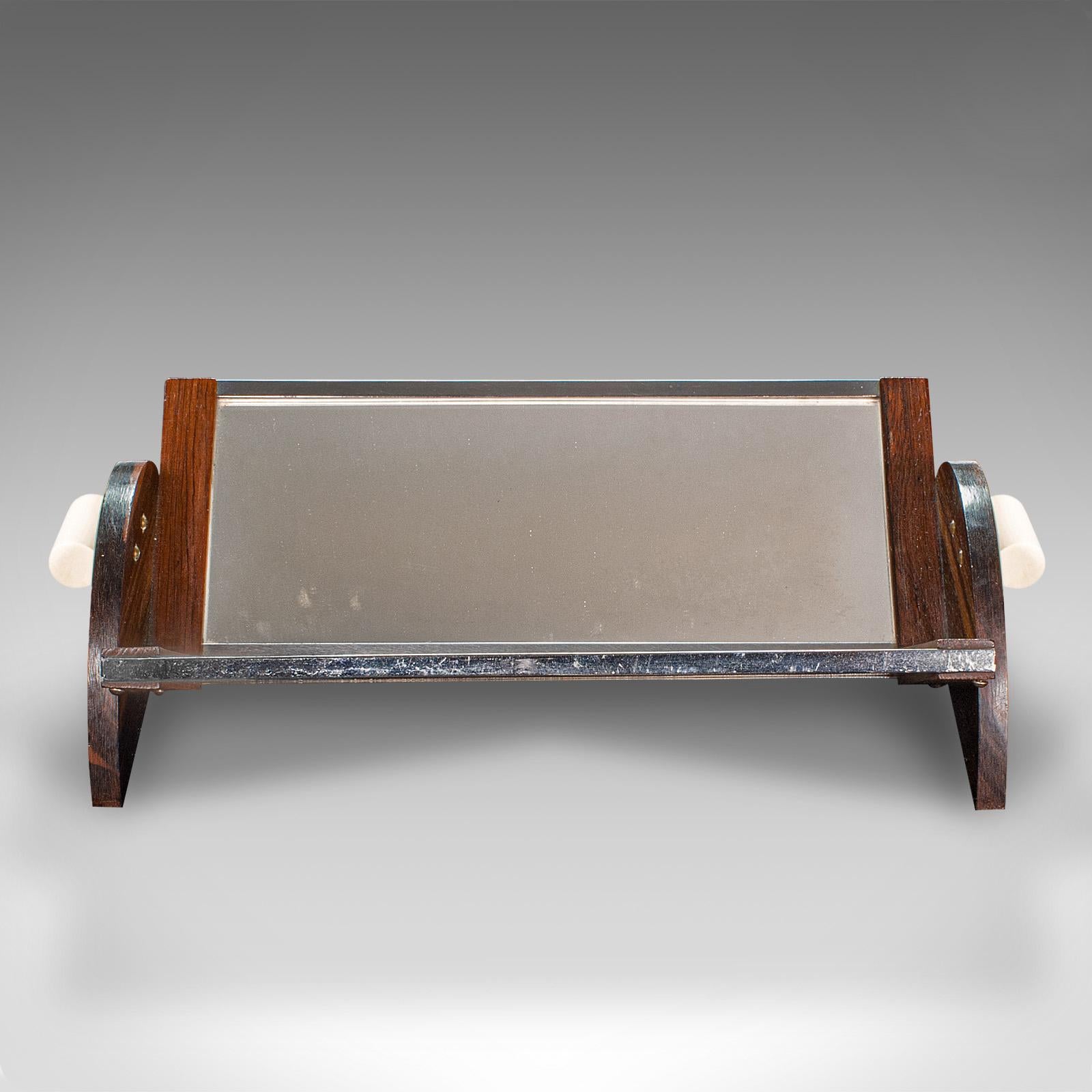 British Small Vintage Mirrored Book Trough, English, Novel Rest, Art Deco, Circa 1940 For Sale