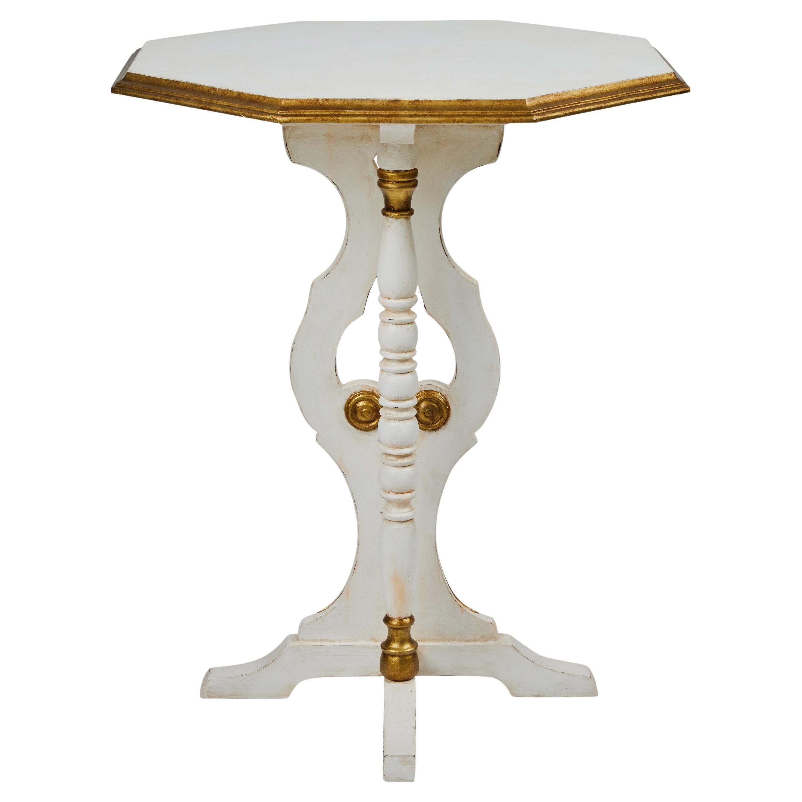 Petite table d'appoint octogonale vintage