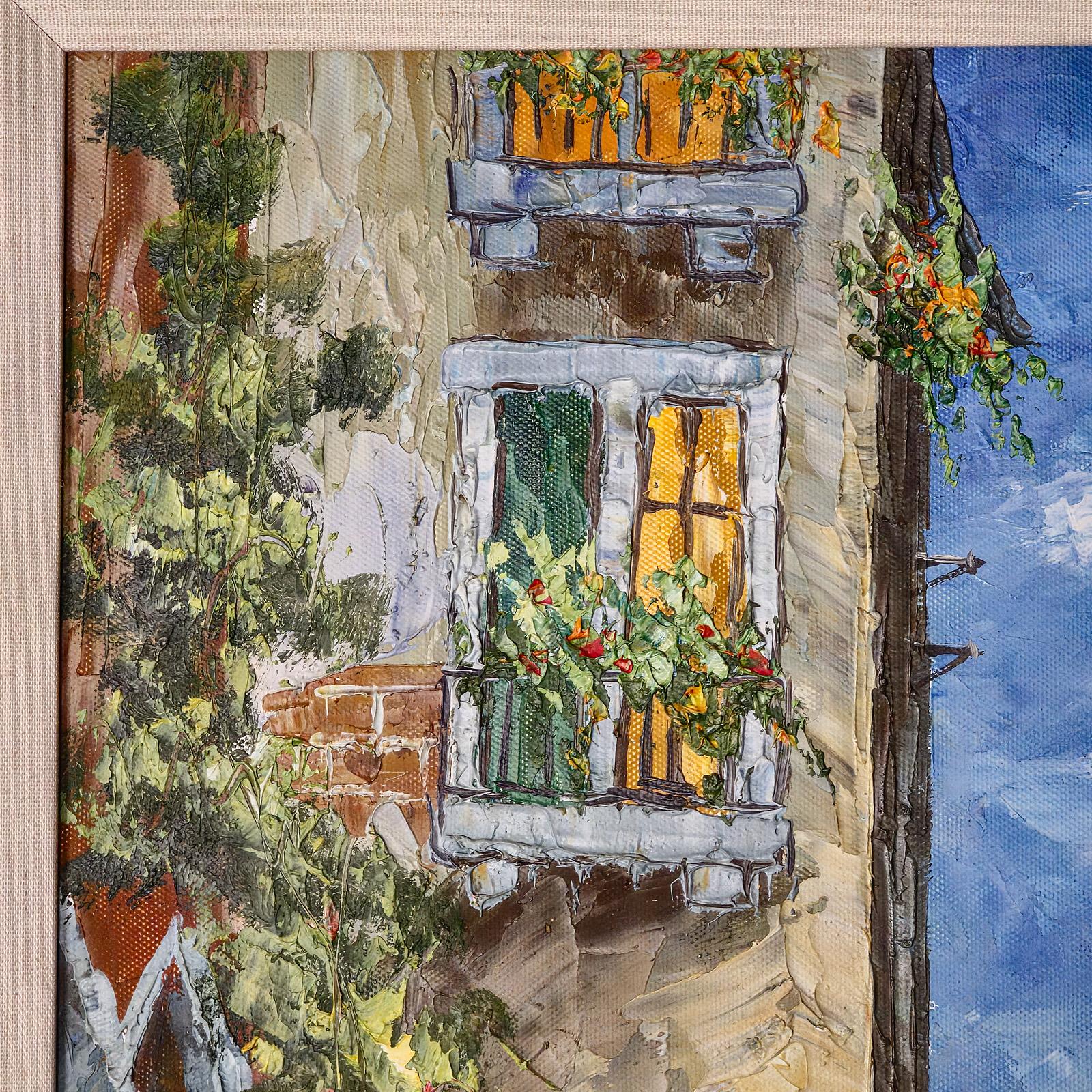 Small Vintage Oil On Canvas, Venice, Painting, Venetian Street Scene, Framed Art For Sale 2