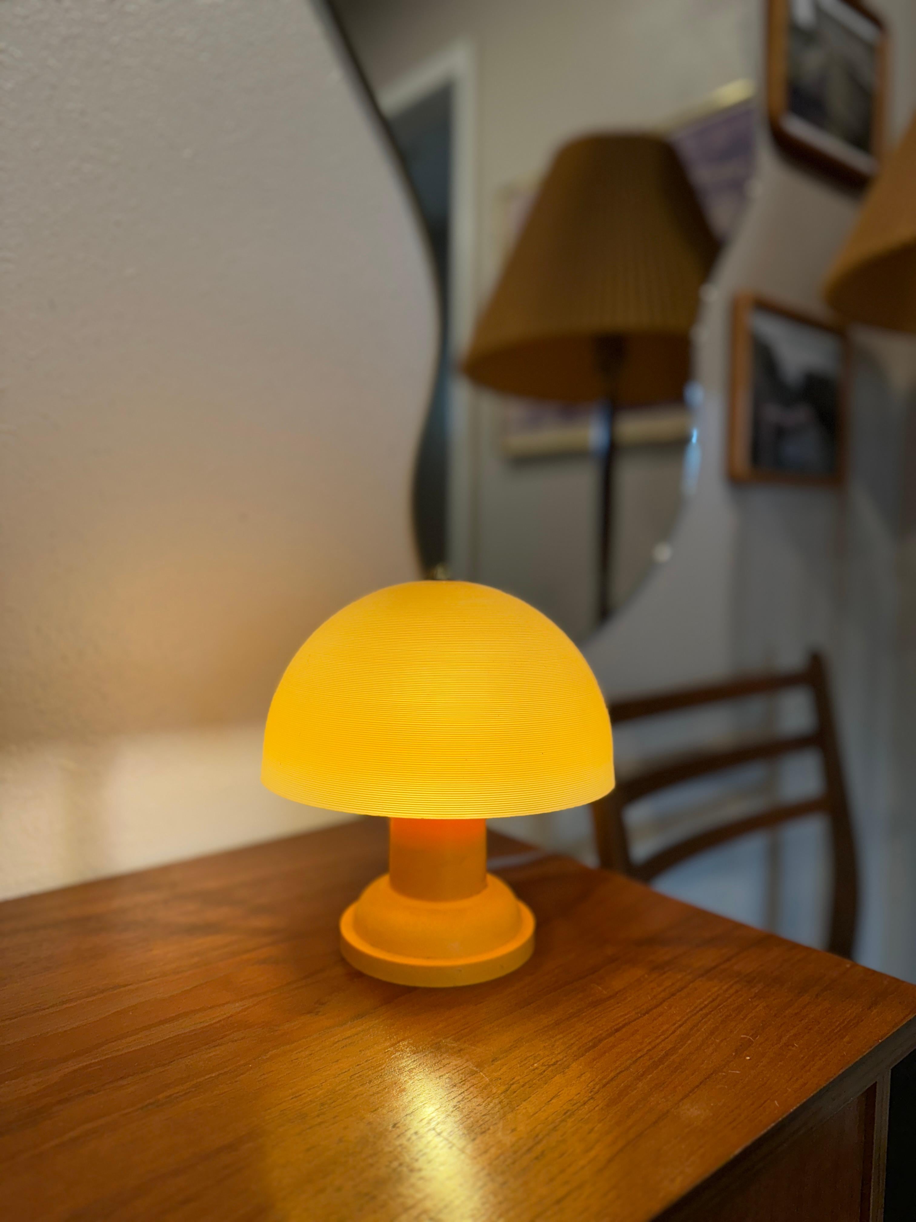Mid-Century Modern Small vintage orange mushroom lamp. Rewired and works perfectly.  9” x 9” For Sale