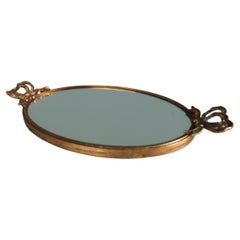 Small Vintage Oval Brass Vanity Tray