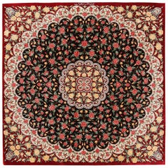 Nazmiyal Kollektion Vintage Persischer Qum-Teppich aus Seide. 3 ft 4 in x 3 ft 4 in