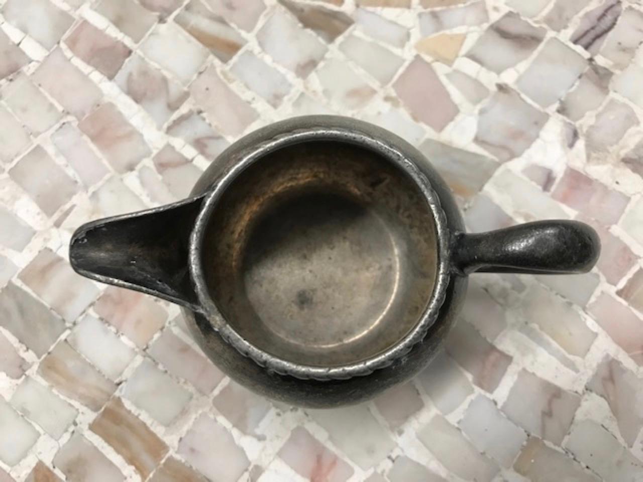 Small Vintage Pewter Creamer Stamped Pierrepont In Fair Condition In Sheffield, MA