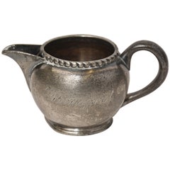 Small Antique Pewter Creamer Stamped Pierrepont