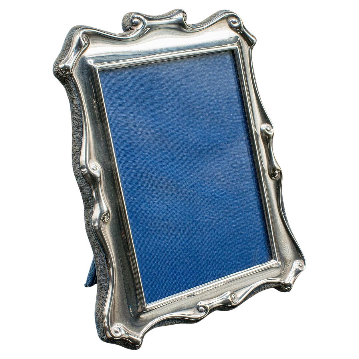 Small Vintage Picture Frame, English, Silver Plated Photo Frame, Art Deco, 1930