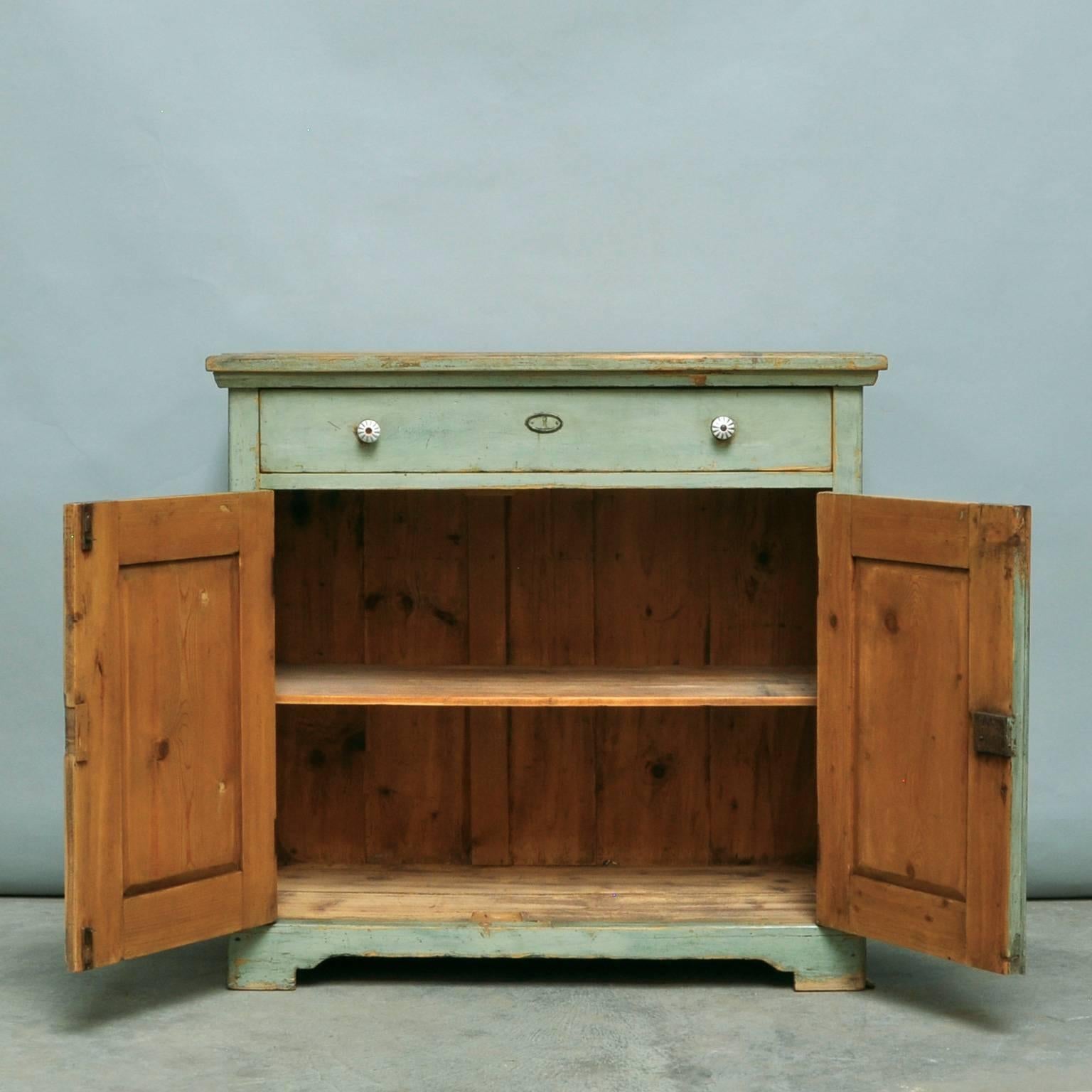 Rustic Small Vintage Pine Cabinet, 1930s