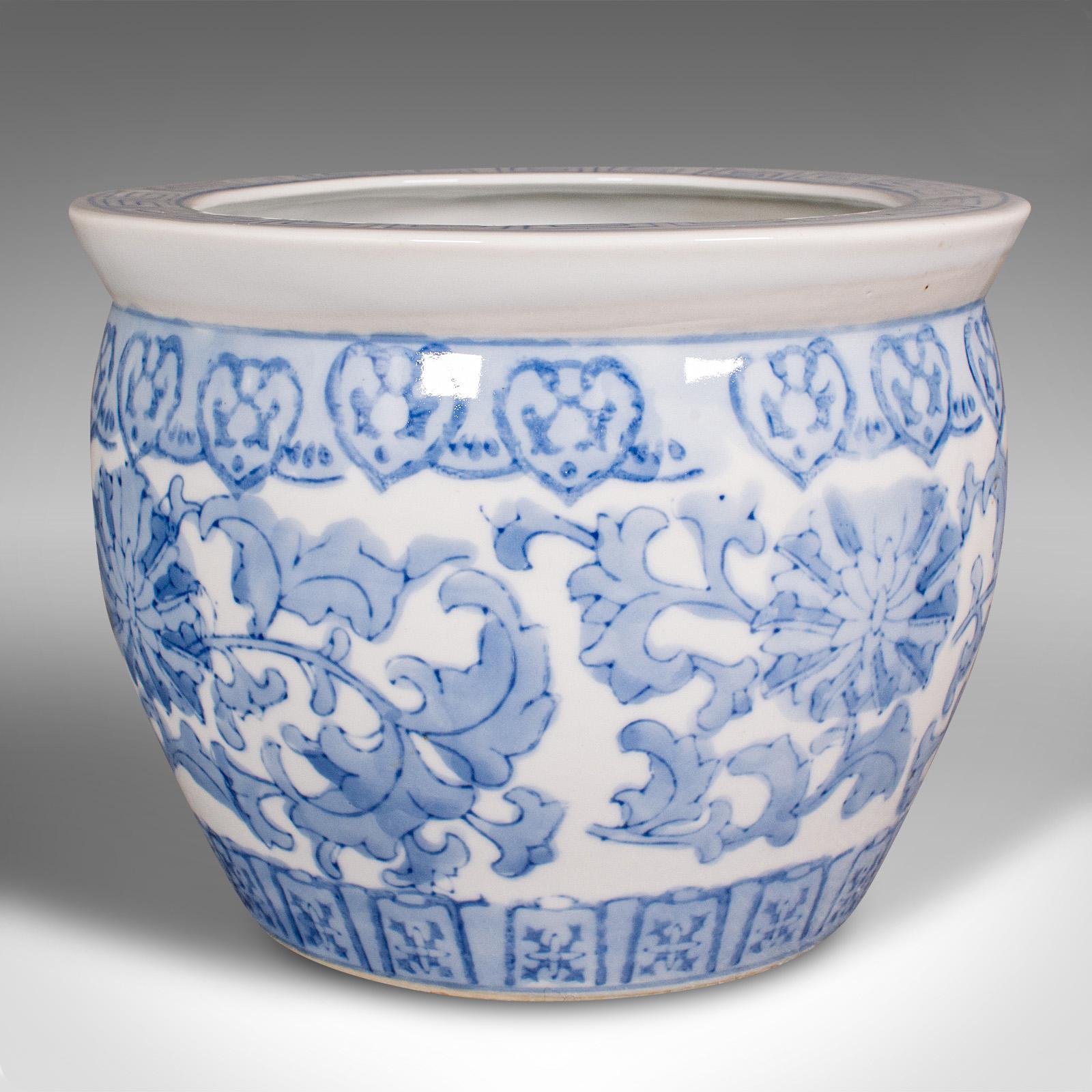 Pflanzgefäß im Vintage-Stil, chinesisch, Keramik, Jardiniere, Art déco, Mid-Century, 1940 (Chinesisch) im Angebot