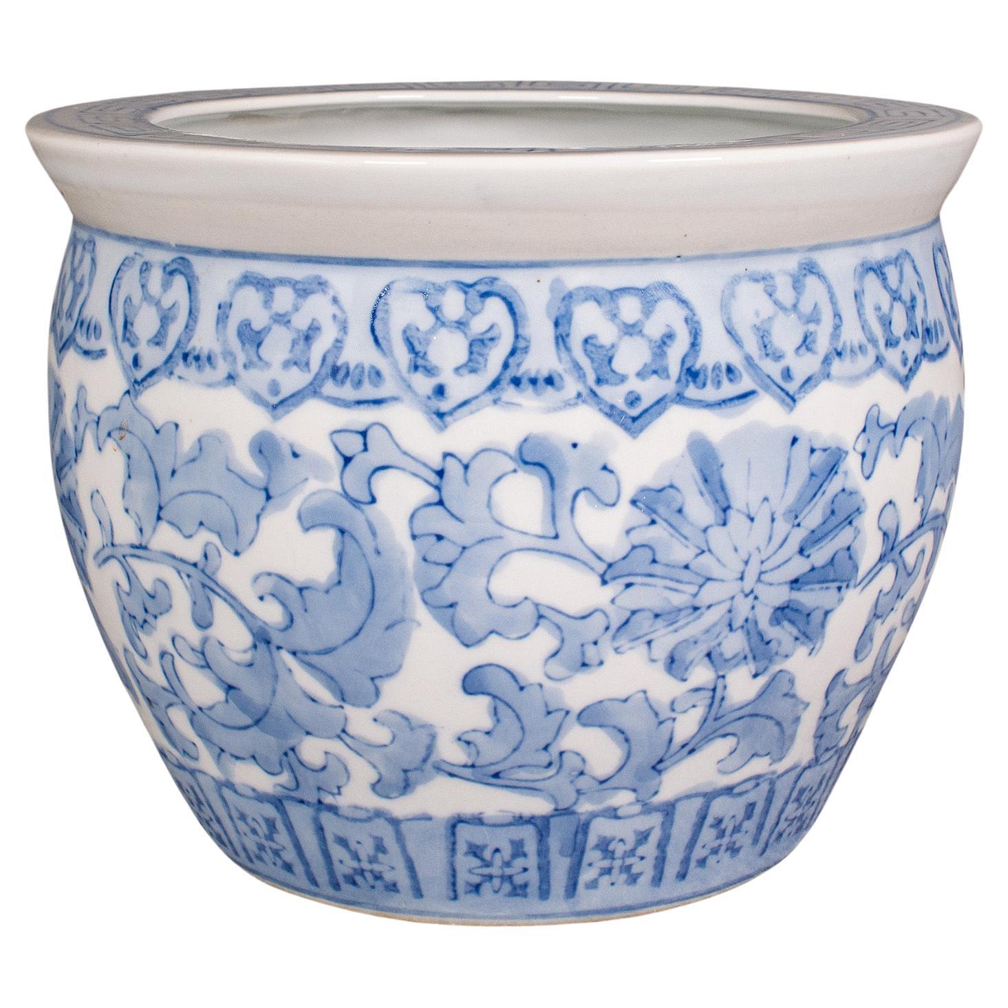 Pflanzgefäß im Vintage-Stil, chinesisch, Keramik, Jardiniere, Art déco, Mid-Century, 1940 im Angebot