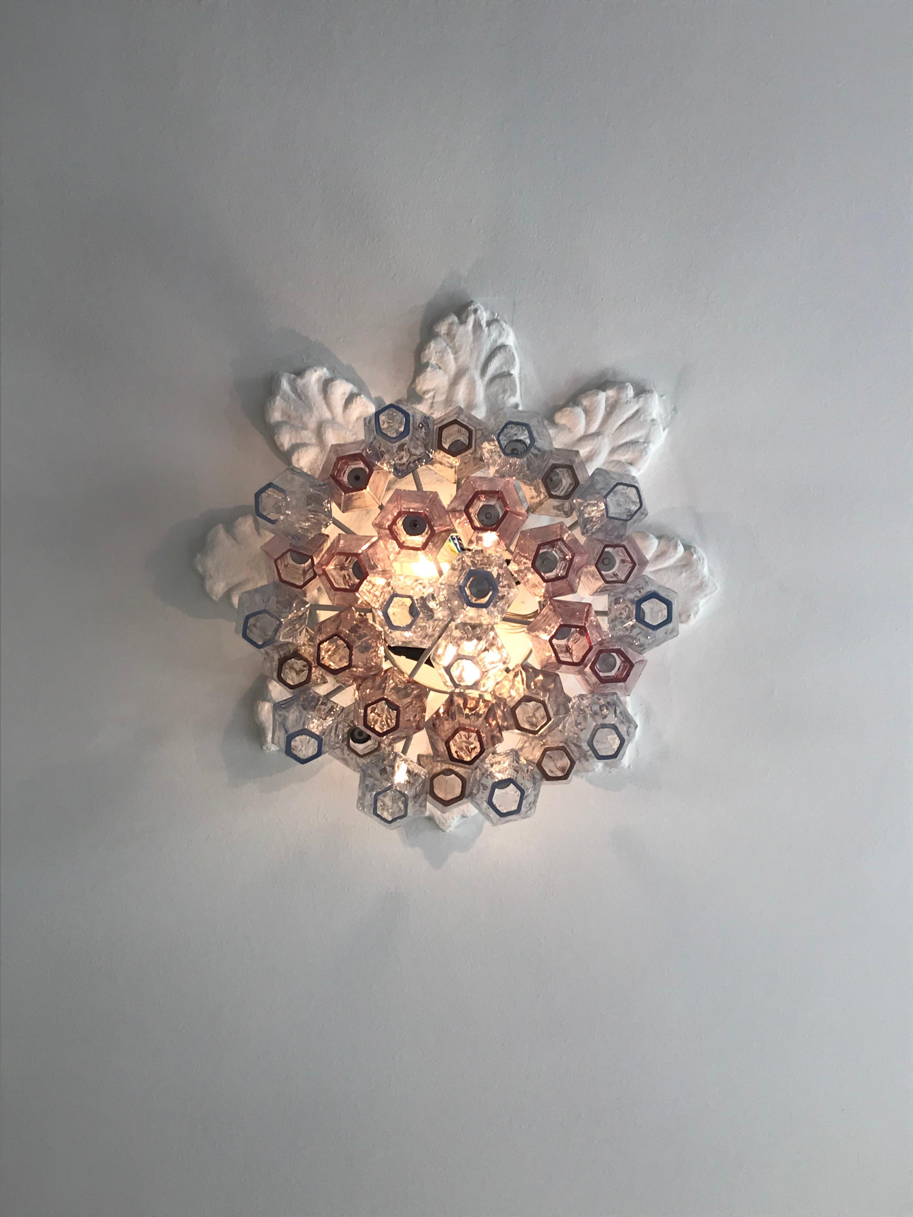 Murano Glass Small Vintage Polyhedral Chandelier