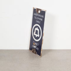 Small Vintage Porcelain Telephone Sign, c.1970
