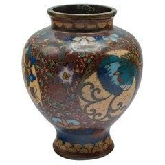 Petit vase Posy chinois, cloisonné, urne d'exposition, Art déco, vers 1940
